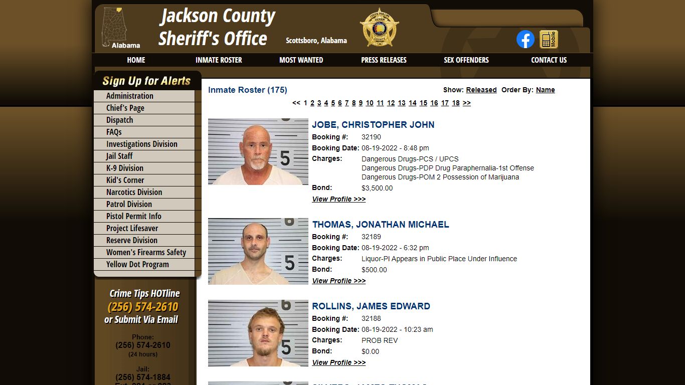 Inmate Roster - Jackson County Sheriff's Office